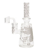 Pure Glass 7" Rig Bee Hex Etched Capsule Banger Hanger