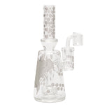 Pure Glass 7" Rig Bee Hex Etched Capsule Banger Hanger