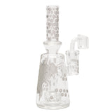 Pure Glass 7" Rig Bee Hex Etched Capsule Banger Hanger