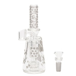 Pure Glass 7" Rig Bee Hex Etched Capsule Banger Hanger