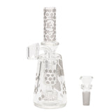 Pure Glass 7" Rig Bee Hex Etched Capsule Banger Hanger