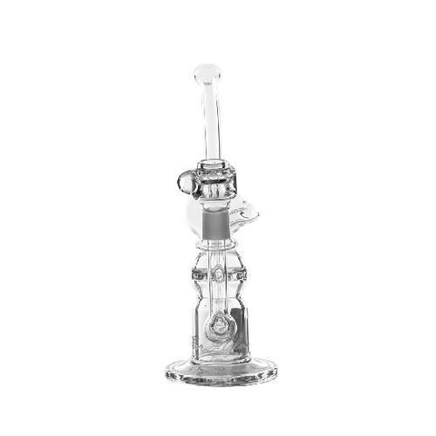Pure Glass 12" Infinity Recycler w/ Oil Can, Ti Dabber