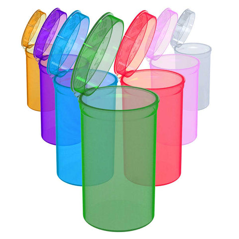  Transparent Assorted Colors Pop Top Bottle 19 Dram - 225 Units/box