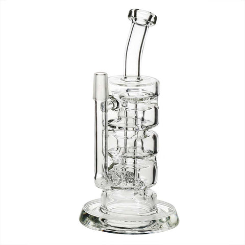  5" Donut Stacker Recycler Stemless Dab Rig 14mm - Clear 